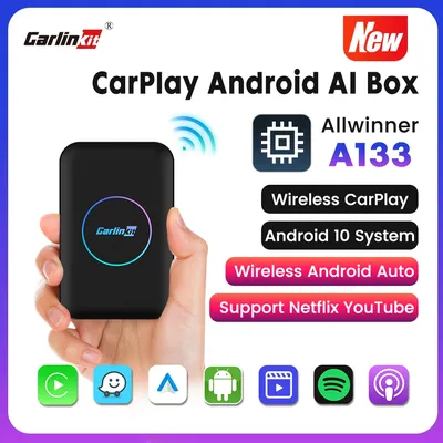 New Carlinkit Android Auto Wireless Adapter Led Smart Tv Box Car Player Android Auto 32GB For Toyota Mazda Peugeot Audi Mercedes