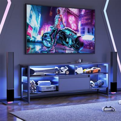 59'' TV Stand with Power Outlet and LED Entertainment Center