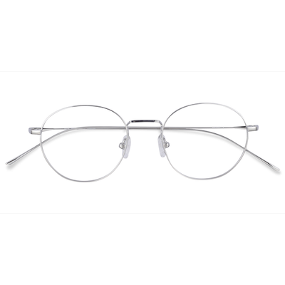 Unisex s round Silver Titanium Prescription eyeglasses - Eyebuydirect s Aegis