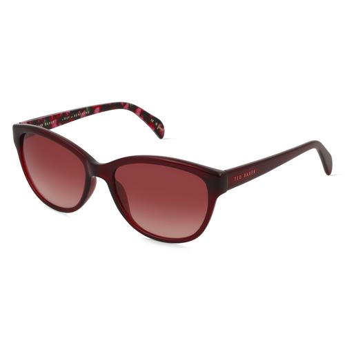 Ted Baker 1605 Damen-Sonnenbrille Vollrand Butterfly Acetat-Gestell, rot