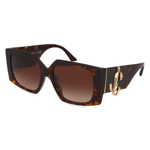 Jimmy Choo 0JC5006U Damen-Sonnenbrille Vollrand Eckig Acetat-Gestell, braun