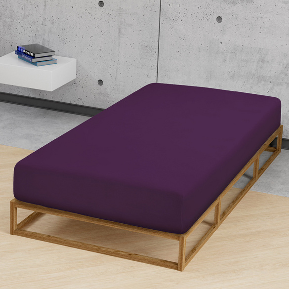 biberna Feinjersey-Spannbetttuch dunkel violett, 1x 140x200 cm - 160x200 cm Image