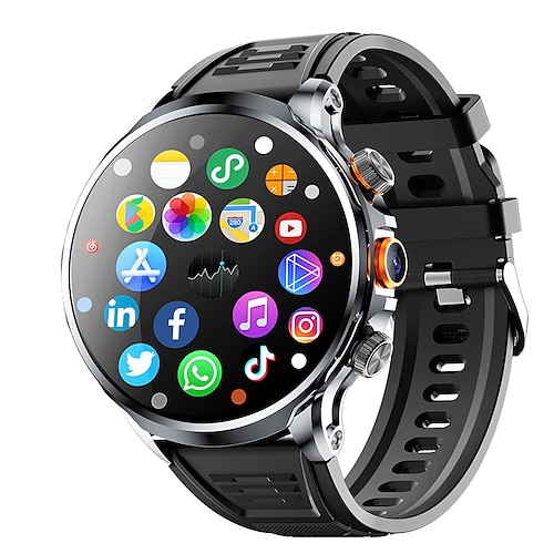 imosi h18 Smartwatch 1,95 Zoll Smartwatch Fitness Laufen 4G Uhr Schrittzähler Anruferinnerung Pulsmesser Kompatibel mit Smartphone Herren GPS Lange Standby Freisprechanrufe IP 67 52mm