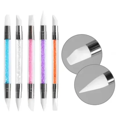 Double-ended Silicone Press Pen Wedge Deer Hoof Brush Nail Supplies Carving DIY Glitter Powder