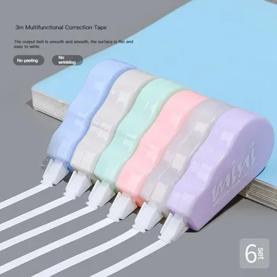 6Pcs/pack Correction Tapes Promotional Gift South Korea Stationery Cute Girl Portable Mini Tape Set