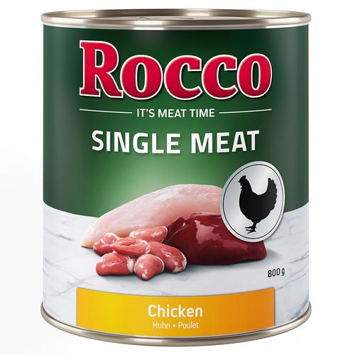 6x800 g Rocco Single Meat Hundenassfutter Huhn