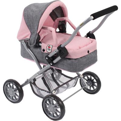 Puppenwagen CHIC2000 "Smarty, Melange rosa", rosa (melange rosa), Puppenwagen, KinderB:37cm H:56cm T:56cm, Metall, Kunst