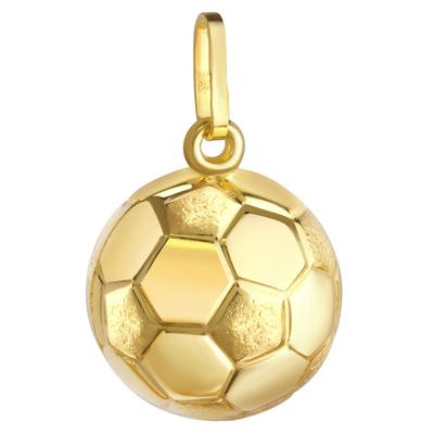 Ketten-Anhänger FIRETTI "Schmuck Geschenk Gold 375 Halsschmuck Anhänger Halskette Fußball", gold (gelbgoldfarben), Schmu