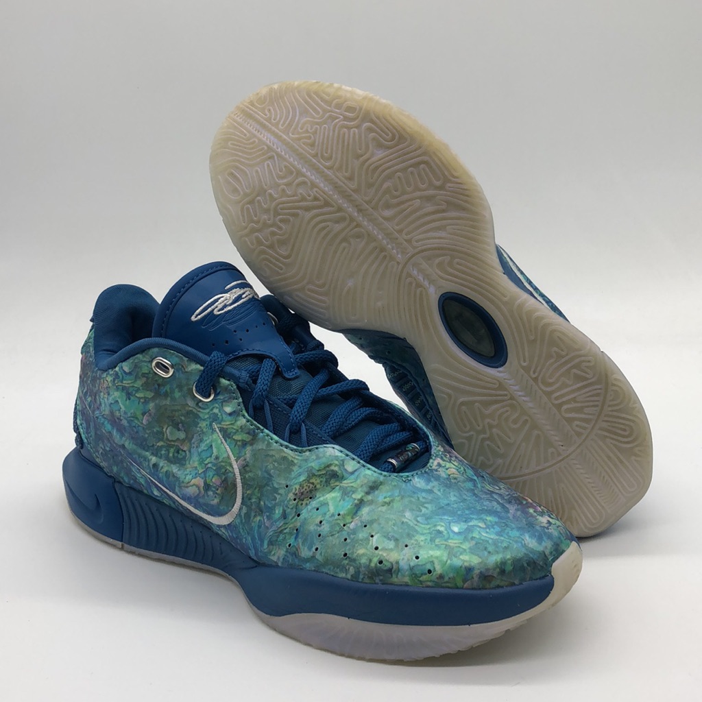 Nike Shoes | Used_- New Men's Nike Lebron Xxi "Abalone" Basketball Shoes Blue Fn0708-400 | Color: Blue | Size: 6
