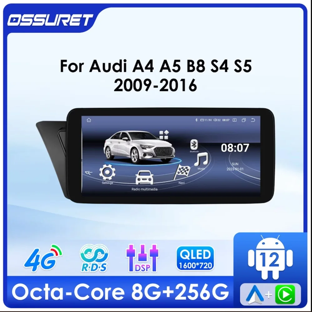 Android 13 Autoradio Carplay Für Audi A4 A5 B8 S4 S5 2009-2016 Auto Multimedia 4G Carplay GPS navi auto Intelligente system Stereo Image