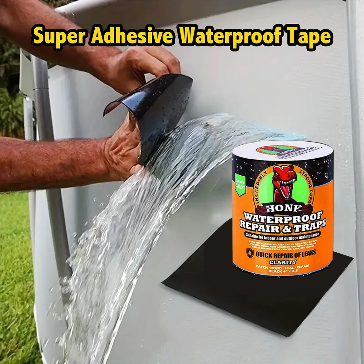 Starkes Lecksiegelband, hochfestes, robustes Schwimmringzelt, schnelle Reparatur von Wasserleitungen, selbstklebendes, wasserdichtes Klebeband Image
