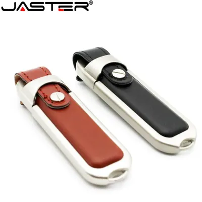 Jaster braun/schwarz Leder Modell USB 2.0 USB-Flash-Laufwerk Pen drive 4GB 8GB 16GB 32GB 64GB Image