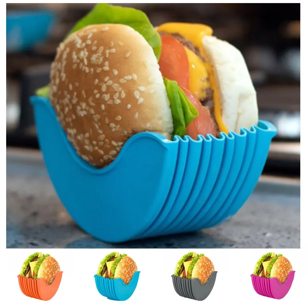 Kontaktiver Burger-Lebensmittel-Festclip-Shell, Sandwich-Hamburger-Silikon-Rack-Halter für den Haushalt, waschbar, Küche, praktisches Teil