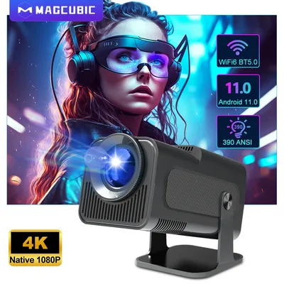 Magcubic 4K Native 1080P Android 11-Projektor 390ANSI HY320 Dual Wifi6 BT5.0 Cinema Outdoor Image