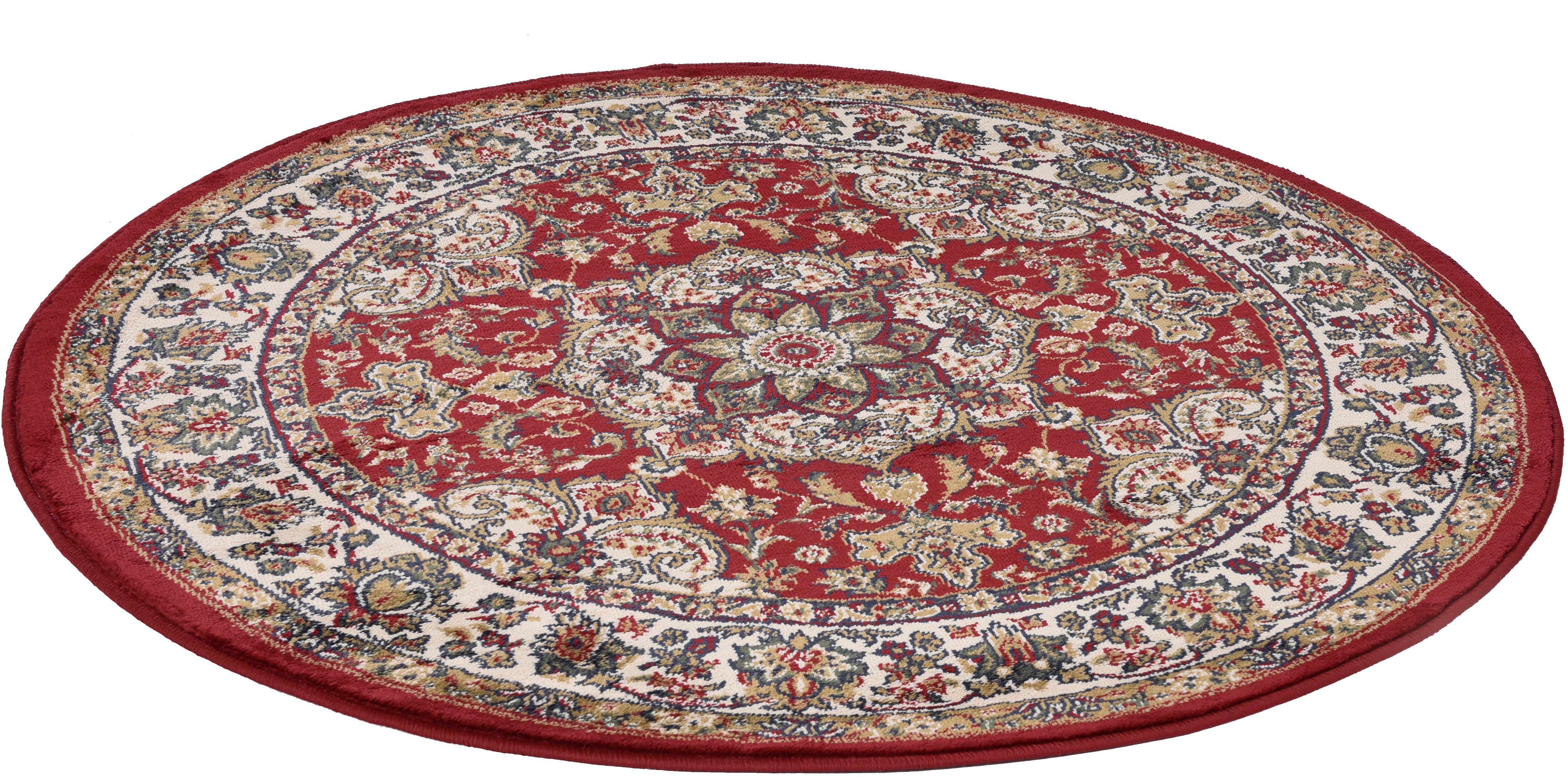 Teppich THEKO "Hamadan 359", rot, H:10mm Ø:133cm, Polypropylen, Teppiche, Kurzflor, Orient-Optik Image