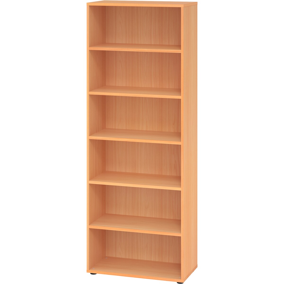 bümö Regal Buche, Standregal aus Holz für 6 Ordnerhöhen - Bücherregal 80 cm breit, Aktenregal für Ordner & Bücher, Büroregal, Holzregal, Ordnerregal, Image