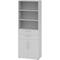 bümö Aktenregal & Schrank abschließbar, Büroschrank Regal & Schubladen Kombination Holz 80cm breit in grau - Schrank für's Büro & Arbeitszimmer, Büro
