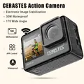 CERASTES Action Camera 5K 4K 60FPS WiFi Anti-shake Doppio schermo 170 ° Telecamera sportiva impermeabile grandangolare da 30 m con telecomando