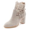 High-Heel-Stiefelette LASCANA, Damen, Gr. 35, grau, Obermaterial: 100% Textilmaterial. Futter: 100% Textilmaterial. Decksohle: 100% Textilmaterial. Laufsohle: 100% Synthetik, unifarben, modisch, Schuhe Sommerboots Stiefelette Brautschuh, mit...