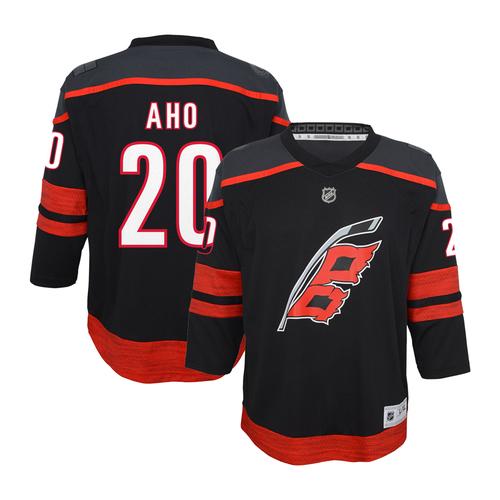 Sebastian Aho, schwarzes Carolina Hurricanes-Heimtrikot im Replika-Stil für Jugendliche