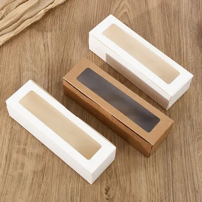 10-30Pcs Cookie Dessert Boxes Macaron Cake Bakery Box With Clear Window Wedding Birthday Party
