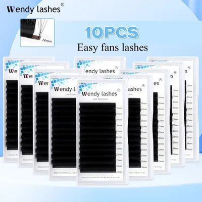 Wendy Lashes 10pcs Wholesale Eyelash Easy Fan Lash Extension Soft Faux Mink Natural Lash Russian