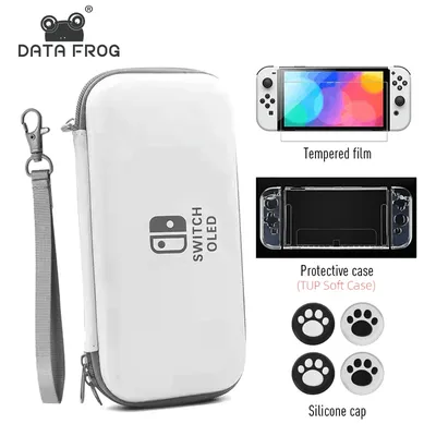DATA FROG Switch Oled Storage Carry Case Screen Protector for Switch OLED Console Soft TPU