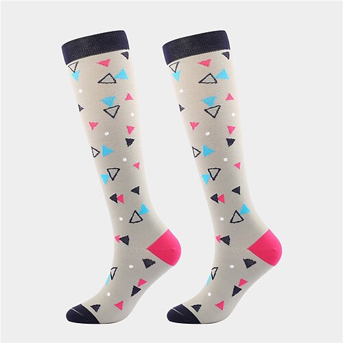 Kompressionsstrümpfe Sportsocken laufsocken 1 Paar Farbblock Damen Röhrensocken Atmungsaktiv Schweißableitend Komfortabel Fitnesstraining Basketball Laufen Joggen Radsport Sport Herz Mehrfarbig Image