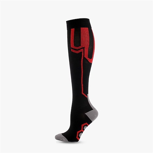 Kompressionsstrümpfe Sportsocken laufsocken 1 Paar Farbblock Herren Röhrensocken Rutschfest Atmungsaktiv Schweißableitend Komfortabel Fitnesstraining Basketball Laufen Joggen Radsport Sport Farbblock Image