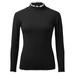 Khbbude Clearance Women Thermal Tops Winter Tops For Women Crew Neck Lined Thermal Thermal Underwear Slim Tops Long Sleeve Thermal Shirts Color Block Tops Cold Prof Thermals Women Black M