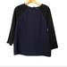 J. Crew Tops | J. Crew Crepe Baseball Top 4 S Blouse Blue Black 3/4 Sleeve $3 For $30 Bundle | Color: Black/Blue | Size: 4