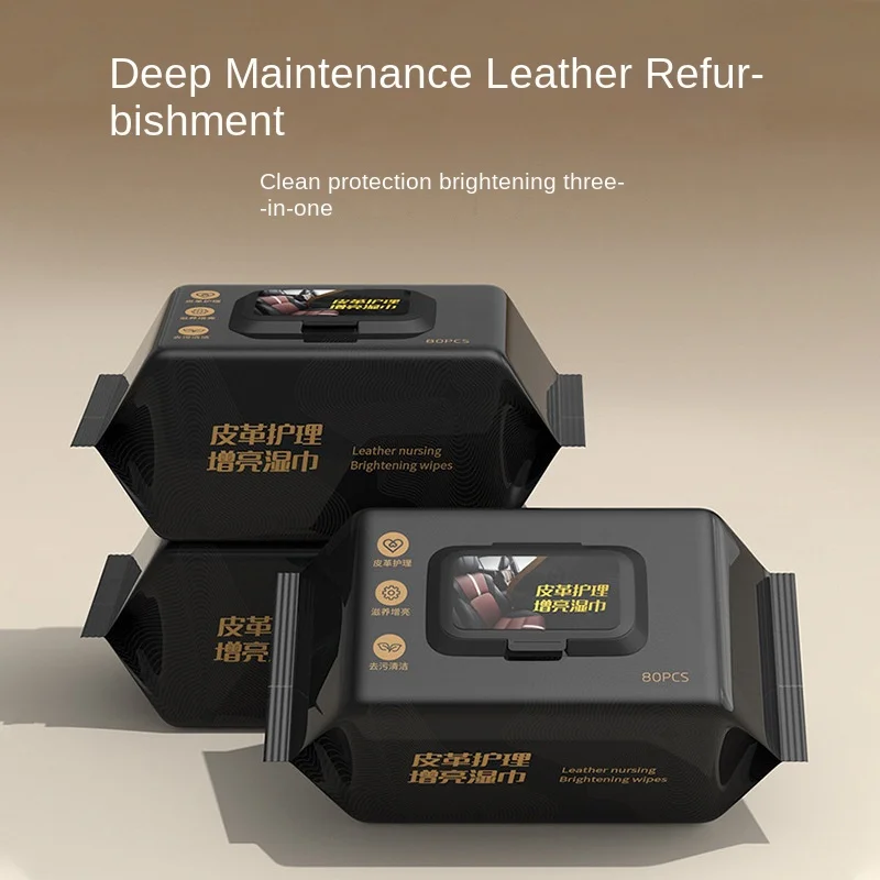Auto-Reinigungstücher, Lederpflege, Feuchttücher, Lederpflege, Lederwarenpflege, Aufhellung, Autotücher, Autoinnenräume Image
