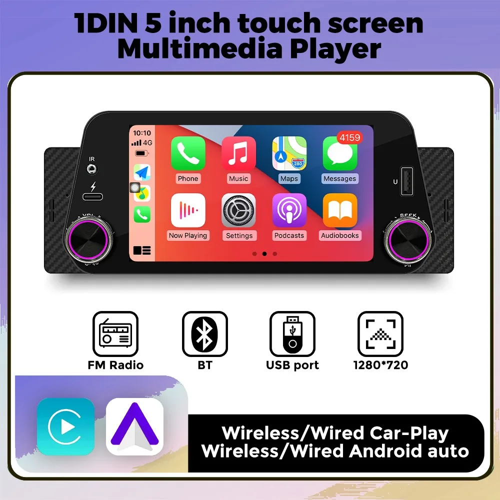 MEKEDE 5-Zoll-Touchscreen-Multimedia-Player für VW KAI Nissan Opel SEAT Wireless CarPlay Android Auto Autoradio Stereo BT USB Image