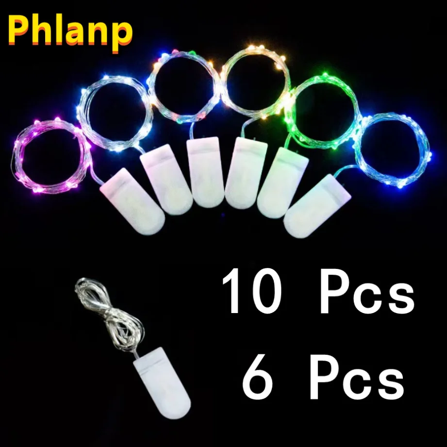 10 pièces 6 pièces fil de cuivre LED chaîne lumières vacances fée lumières guirlande arbre de noël décor fête de mariage bricolage Natal Navidad 2023