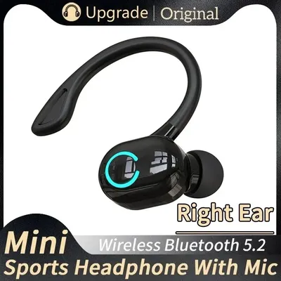 Bluetooth 5,2 Business Wireless Kopfhörer Ohr haken Mini Hifi Bass Noise Cancel ling Kopfhörer mit Mikrofon Ohrhörer Sportspiel Headset Image