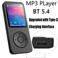 Lettore MP3 portatile Walkmen da 1,8 pollici Type-C Bluetooth 5.4 Compatibile con E-Book Registrazione Sport MP4 Radio FM Lettore musicale