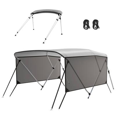 3 Bow Bimini Tops for Boats with Mesh Sidewalls Support Poles