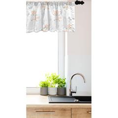 Ambesonne Christmas Valance Pack of 2 Happy Foxes Wearing Scarf White Champagne Pale Blue, Polyester | 54" W x 18" L | Wayfair val-2_125506_18x54