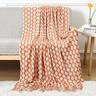 Throw Blankets for Couch with Tassel,Burnt Orange Knitted Throw Blanket for Bed, Super Soft Warm Large Throws for Home