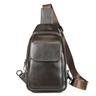 Men's Crossbody Bag Sling Shoulder Bag Chest Bag Crossbody Bag Nappa Leather Cowhide Daily Zipper Black Coffee