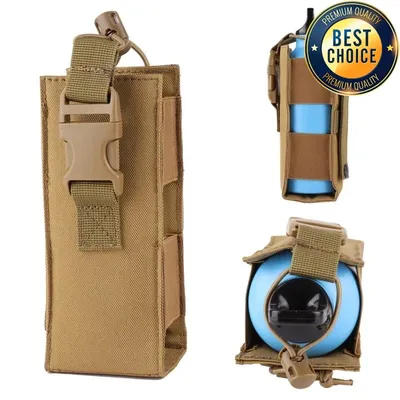 Tactical Molle Radio Walkie Talkie Pouch Water Bottle 600D Nylon Kettle Cover Hanging Waist Pouch