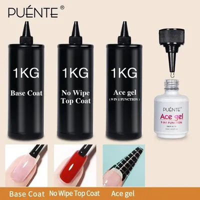 PUENTE 250ml/500ml/1KG Base Coat Super Top Coat Matte Top Coat Gel Polish Soak Off UV LED Gel