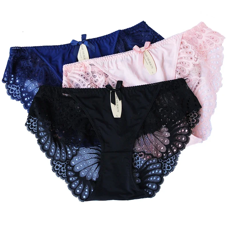 Damen unterwäsche Höschen sexy Spitze Frauen Slips intimates Shorts transparente Damen weibliche Dessous große Größe M-XXXL Höschen Image