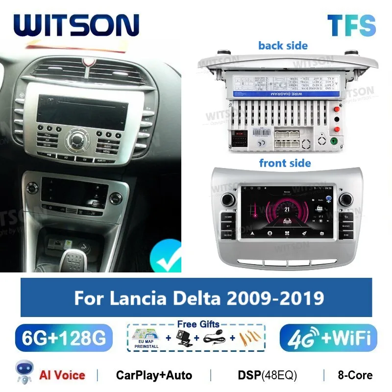 WITSON Android 15 Auto Stereo Für Lancia Delta 2009-2019 Carplay Navi Multimedia Auto Radio GPS WiFi Fahrzeug kopf Einheit Image