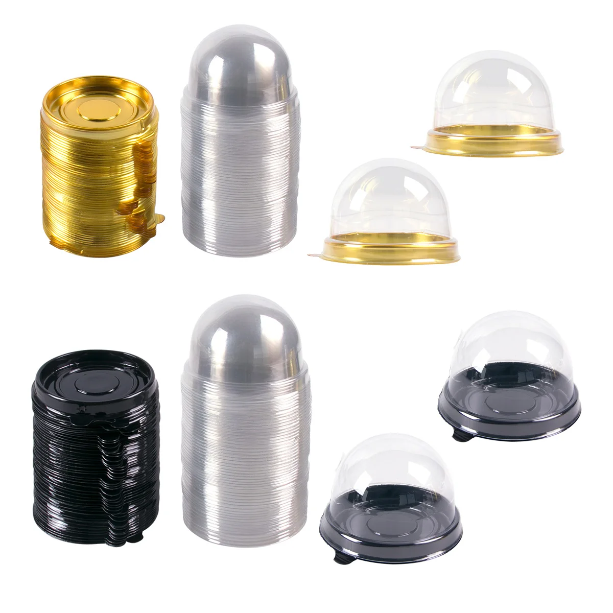 50 stücke Mini Transparent Cupcake Boxen Container Klar Kunststoff Kuchen Muffin Pod Dome Gebäck Backen Verpackung Boxen Hochzeit Party Image