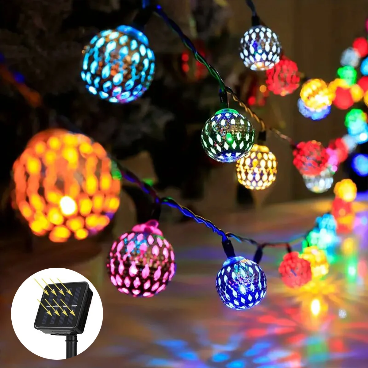 1pc Marokkanischen Ball Solar Lichterketten 20/30 LED Outdoor Lichterketten Für Schlafzimmer Garten Hochzeit Urlaub Party Festival decor
