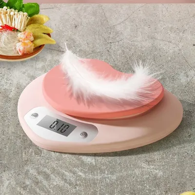 5kg-1g/3kg-0.1g Heart-shaped Kitchen Scale Pink Food Balance Measuring Weight In Grams Portable Electronic Scales Baking Tools