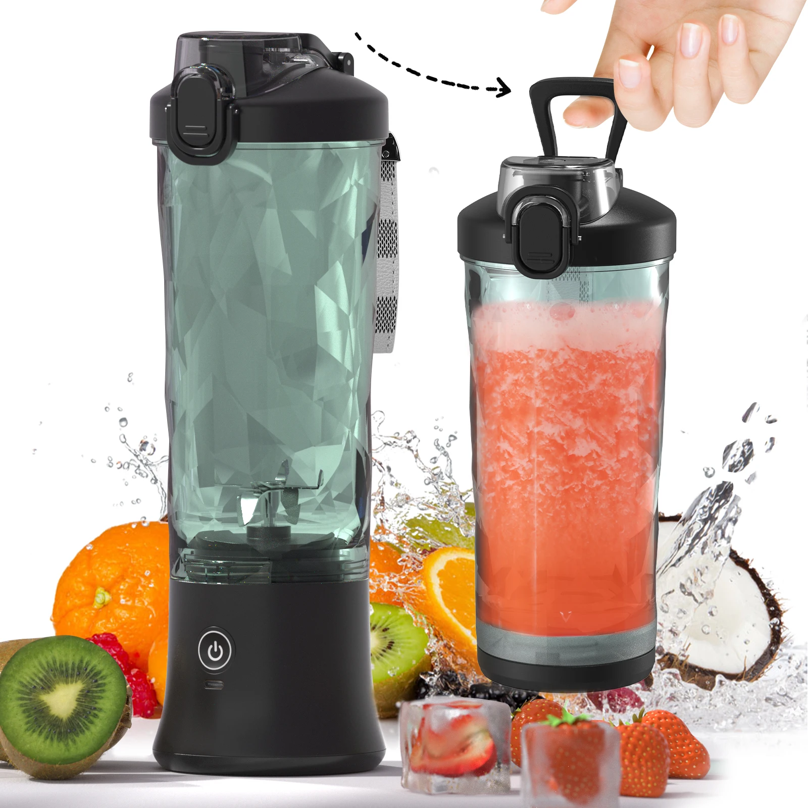 Frullatore portatile spremiagrumi elettrico 600ML Fruit mixer 4000mAh USB ricaricabile Smoothie Mini Blender multifunzione Juice Maker