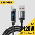 Essager 120W USB Tipo C Cavo PD Super Flash di Ricarica 6A Per Xiaomi 14Pro Redmi K70 POCO X6 Black Shark 3Pro Display Digitale A LED