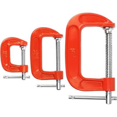 Maxpower 3pcs C-Zwingen set 25mm/50mm/75mm C-Schraubzwingen Stark c Clamp Woodworking Image